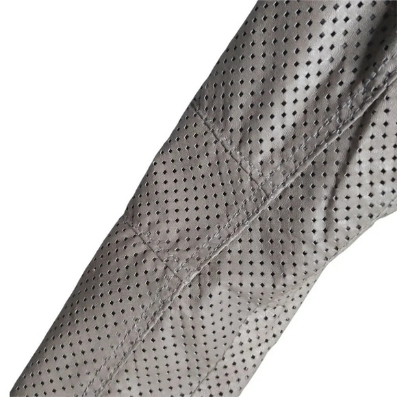 Danier  Leather Jacket Coat Bomber Motorcycle Cut Outs Taupe Muddy Brown XS - Picture 6 of 10